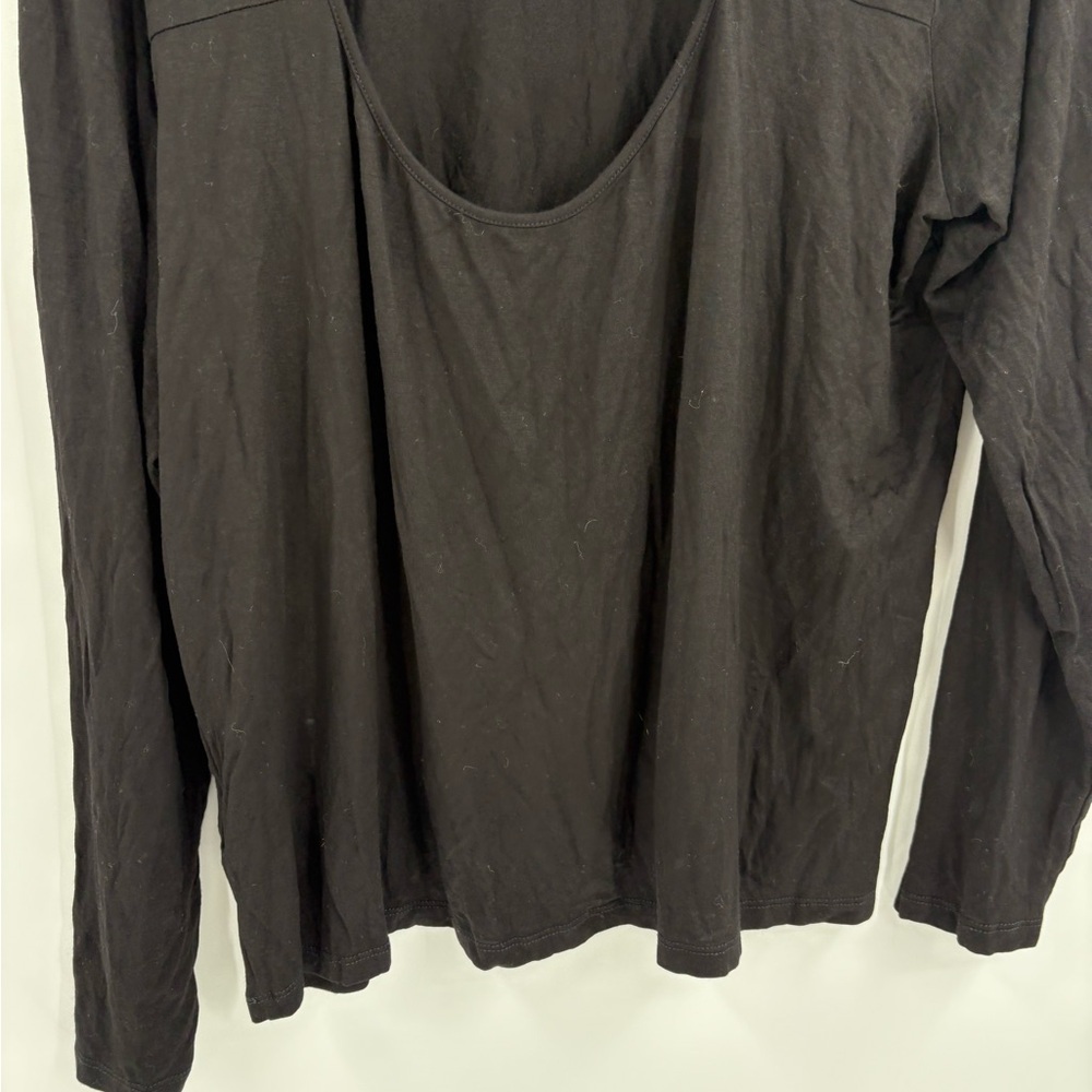 eloquii black long sleeve turtleneck top open cutout back black size 22/24 NWT - Picture 7 of 11
